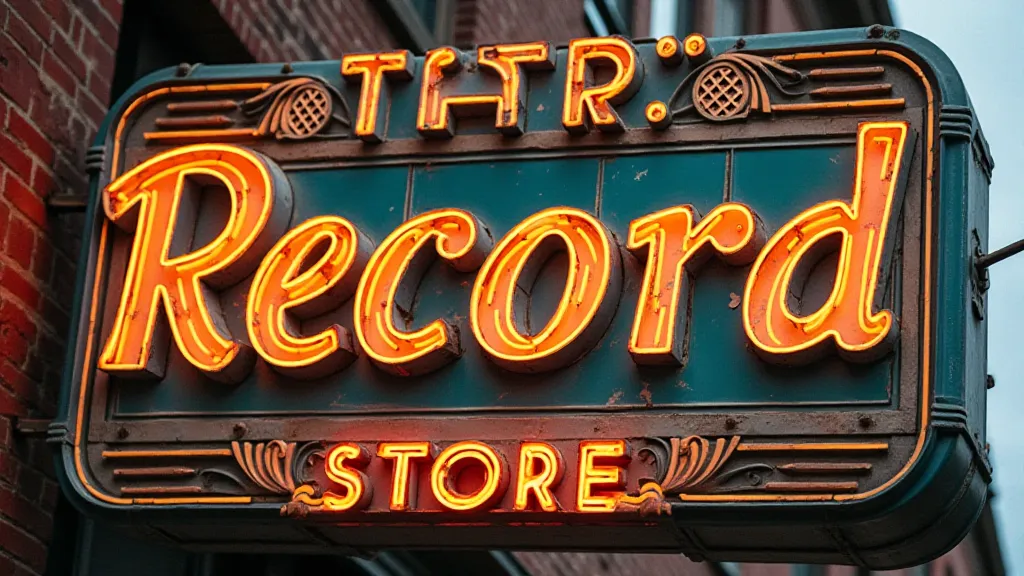 Art Deco record store sign