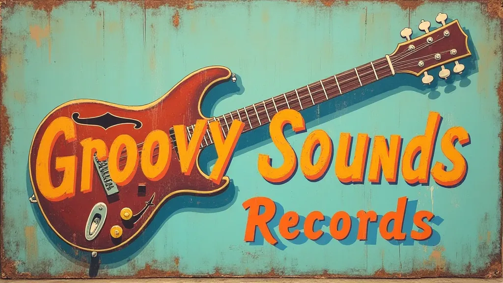 Vintage record store sign