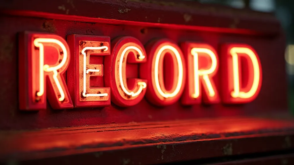 Neon-inspired lettering on a vintage sign