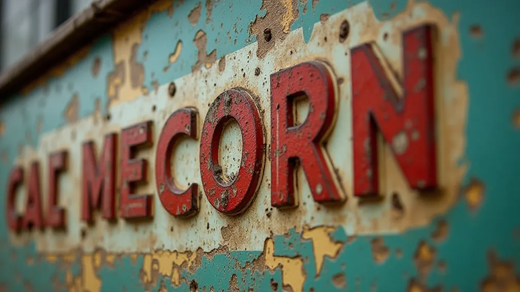 Vintage porcelain sign with damage
