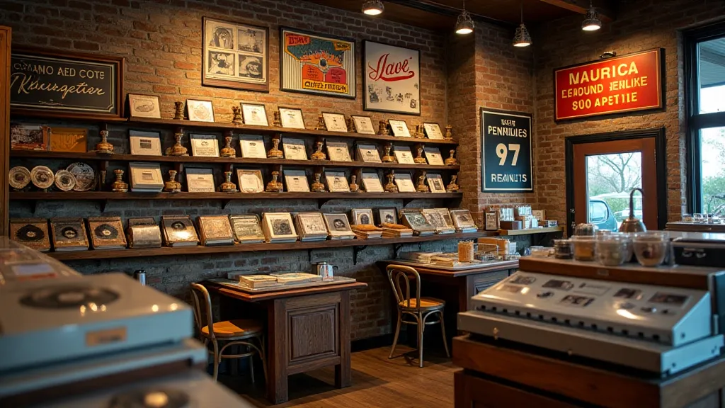 Restored record store signs in a record store