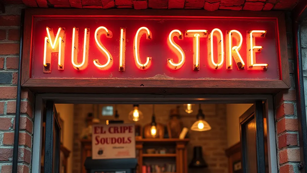 Fully restored vintage record store sign
