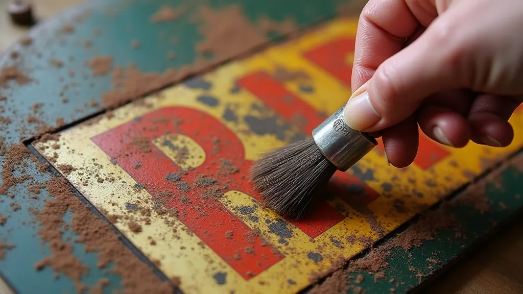 Vintage tin sign rust removal